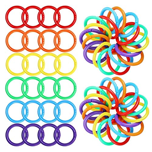 Voarge 100 anillos de encuadernación, para conectores de hojas sueltas, anillos para álbum de documentos, álbumes de recortes, manualidades, 27mm