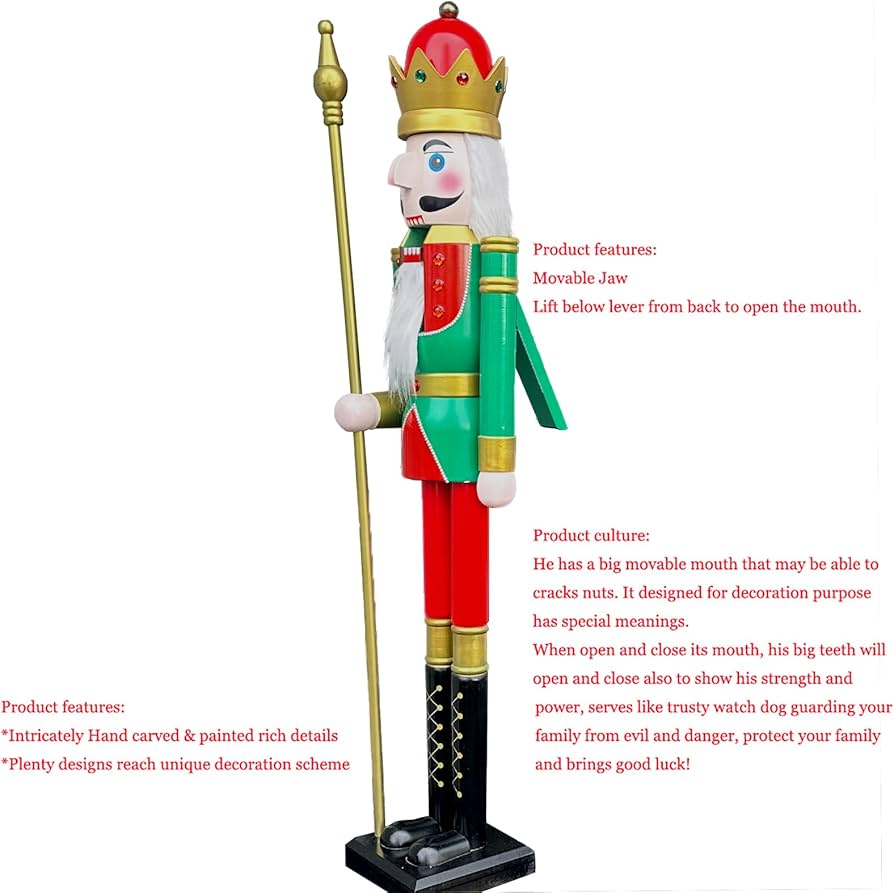 格安 送料込み 巨大！。ECOM-CDL 152cm 木製くるみ割り人形 キング