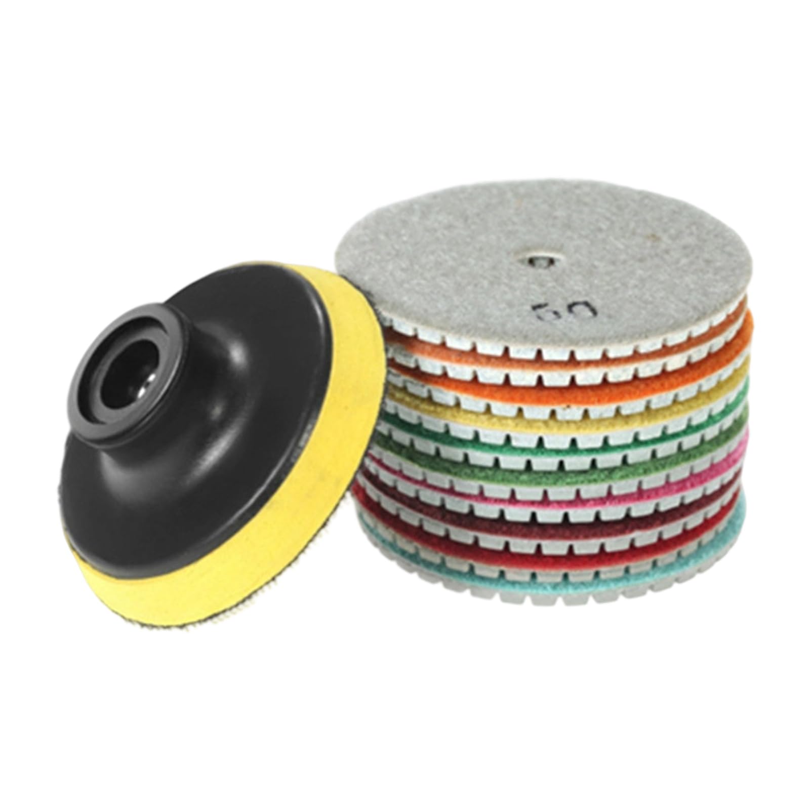 100 mm Nass-Trocken-Diamanten-Polierscheiben, Polierpad, Schleifscheibe zum Schleifen und Polieren von Stein- und Betonoberflächen, Diamant-Nasspad (16 Stück)
