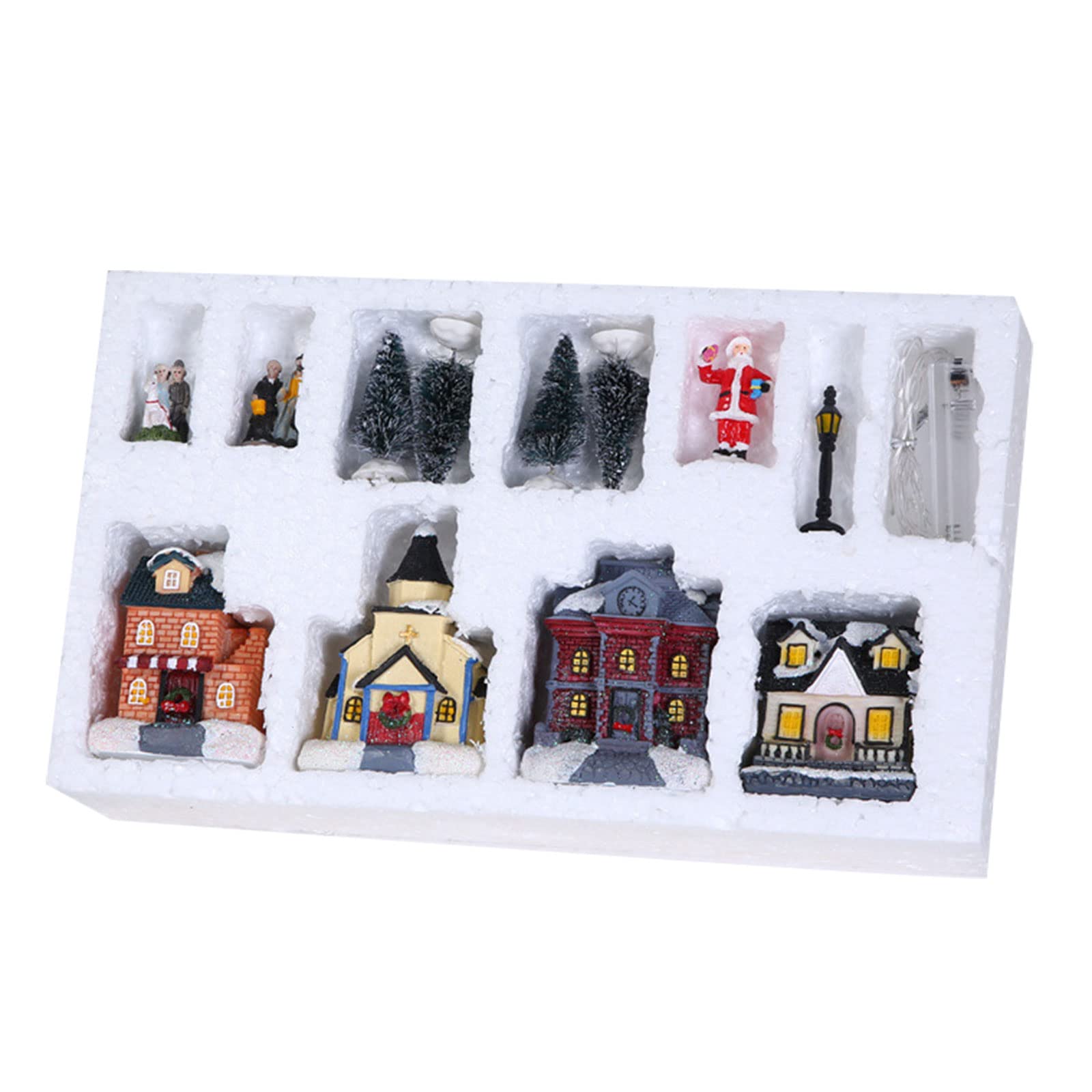 Casa illuminata a Batteria Natale Cabina Luminosa Decorazioni Natale per la casa Ornamenti da Tavolo Fai-da-Te Regali Capodanno per Bambini Decorazione della Finestra della casa Luminosa