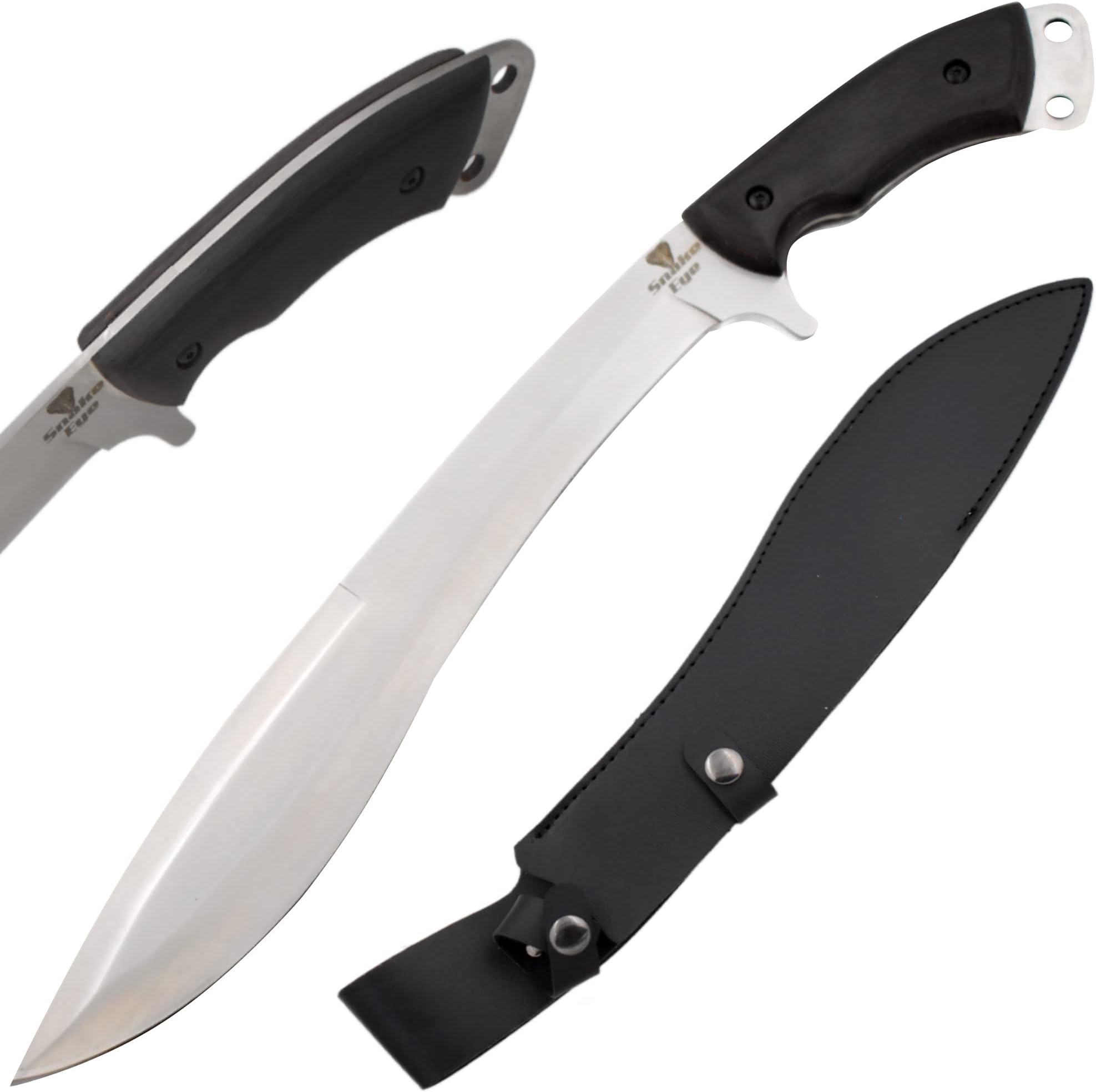 Snake Eye Machete with Heavy Duty Construction-Ergonomic Non-Slip Handle and Belt Sheath for Gardening, Land-Management, Bushcraft, Hunting and Outdoor