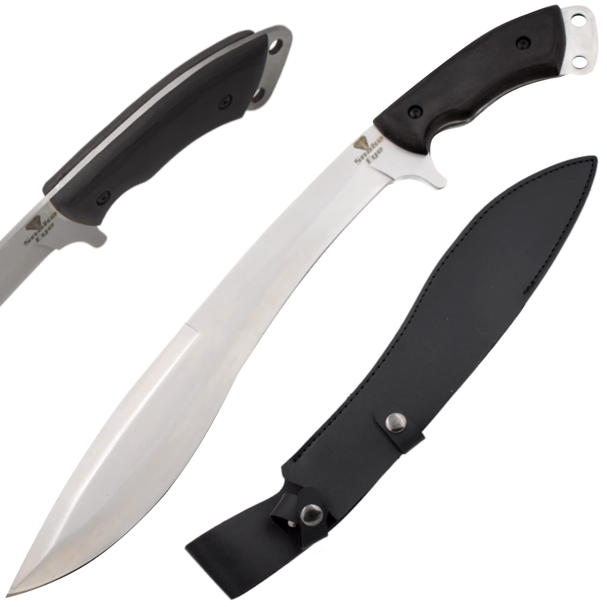 Snake Eye Machete with Heavy Duty Construction-Ergonomic Non-Slip Handle and Belt Sheath for Gardening, Land-Management, Bushcraft, Hunting and Outdoor
