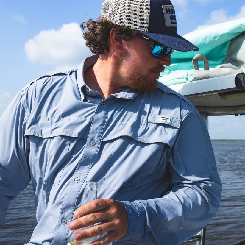 Mossy Oak Men's Tibbee Flex Vent Long Sleeve Button Down Fishing Shirt with UV Protection4