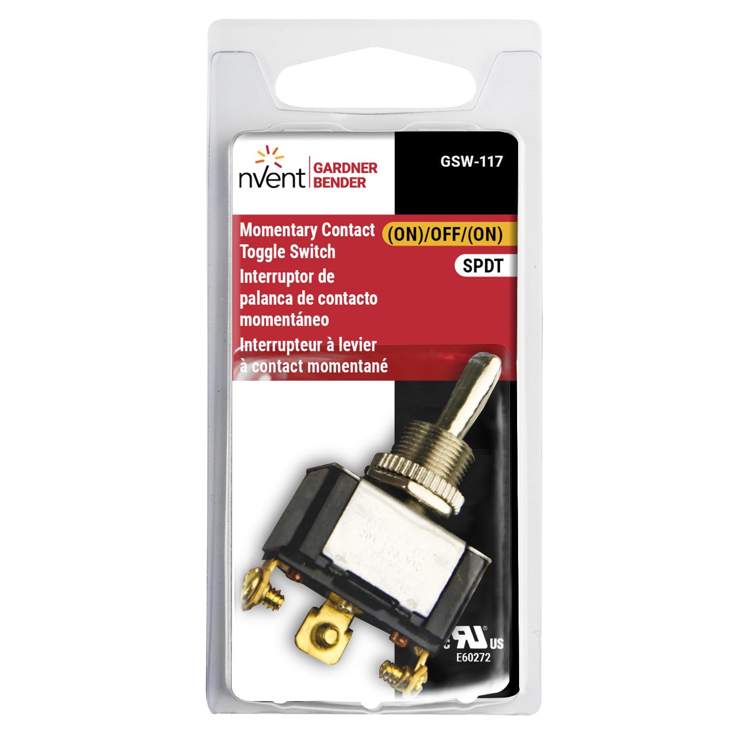 Gardner Bender gsw-117 momentáneo Toggle Interruptor, SPDT, 125-volt, 20-Amp, 3/4-HP