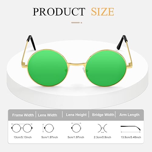 Miniatura 2 de CHRORINE Gafas de sol hippie redondas de los años 70, lentes retro para mujeres y hombres, accesorio de fiesta, festival, moda, gafas de sol vintage