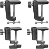 4Pcs Desk C-Clamp with 12 Thread Hole, Adjustable Cantilever Bracket Desk Light Clamp Mount Holder Table Clamps for Swing Arm Lamp Microphone, Maximum Gap is 45mm55mm