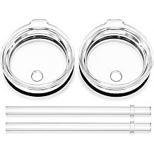 2Pack 20 oz Replacement Yeti Tumbler Straw Lid, BPA Free Splash Resistant