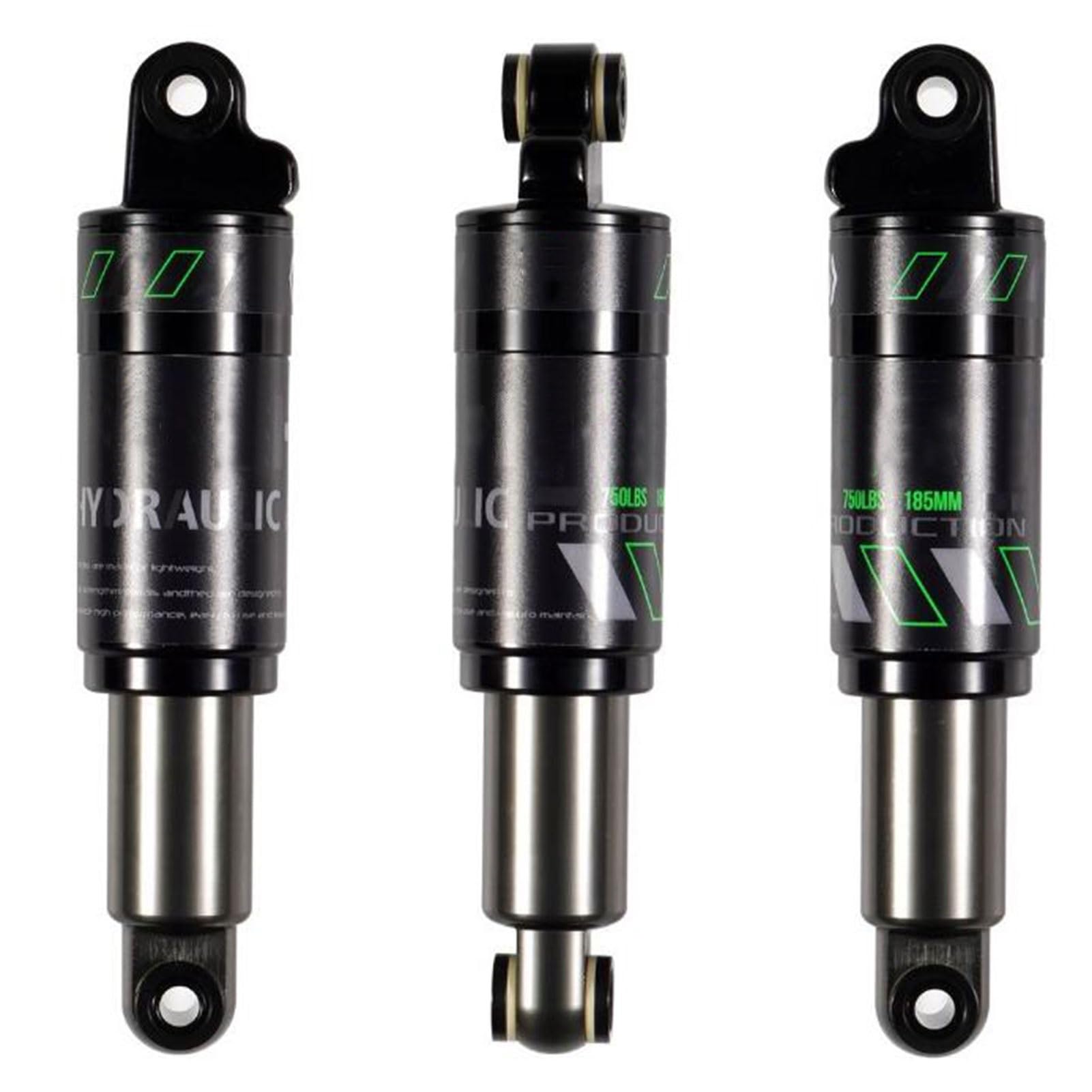 Amortiguador Amortiguador de suspensión Trasera Repuesto, aleación Aluminio, Bicicleta eléctrica Plegable, Piezas hidráulicas 125-200mm(185mm-1000lbs)