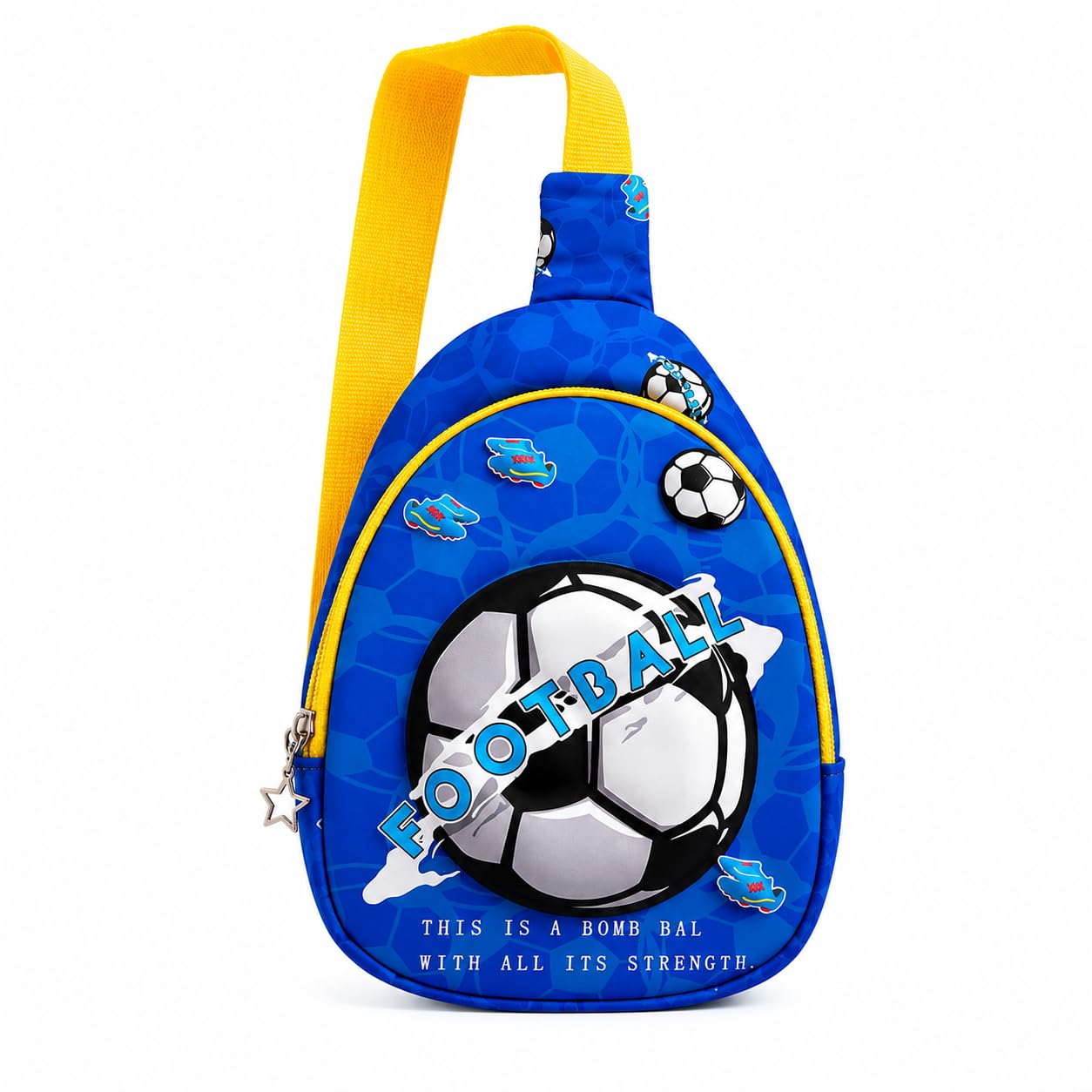 Inaayasa Football Print Kids Sling Bag for Boys | Crossbody Chest Shoulder Bag | Lightweight Travel Bag for School, Picnic & Outdoor | Cartoon Sports Design | Birthday, Rakhi & Return Gift (Blue)-image-17