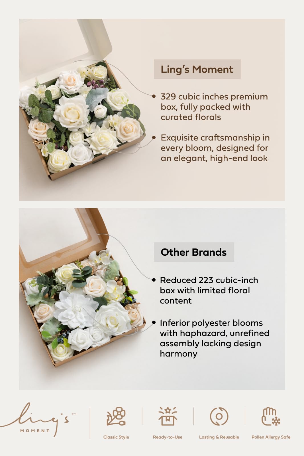 Amazon.com: Ling's moment Fake Flowers Box, Faux Artificial