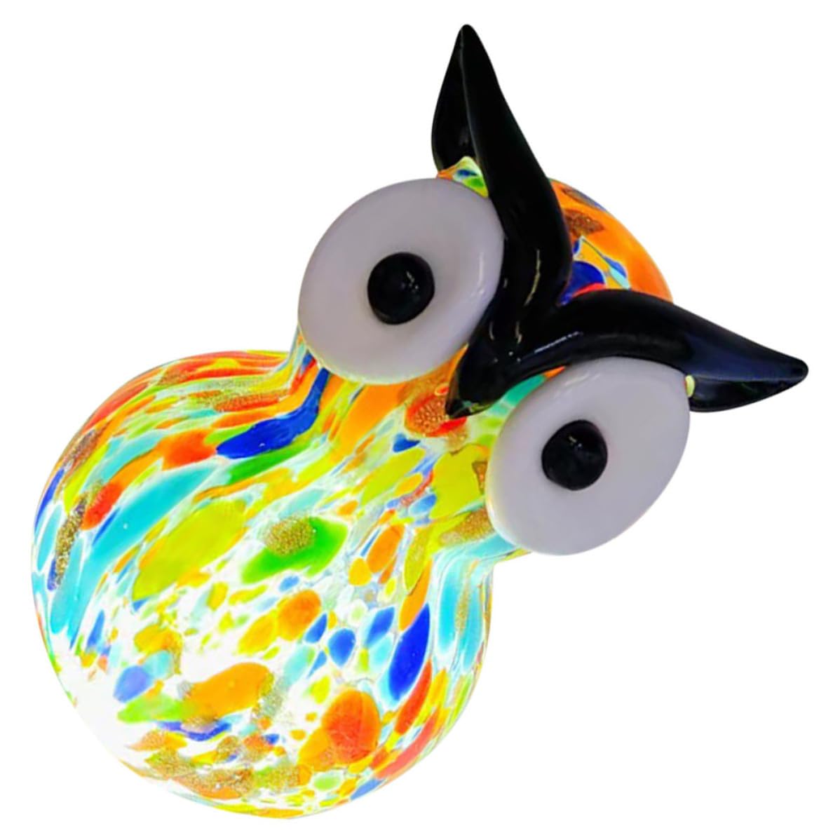 Figurine Hibou en Verre Lumineuse : Sculpture Décorative Idéale pour Table de Chevet