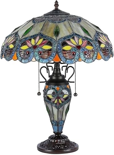 Miniatura 4 de Chloe CH35502BF16-DT3 CRYSTORAMA Lámpara de mesa estilo Tiffany con pantalla de 16"