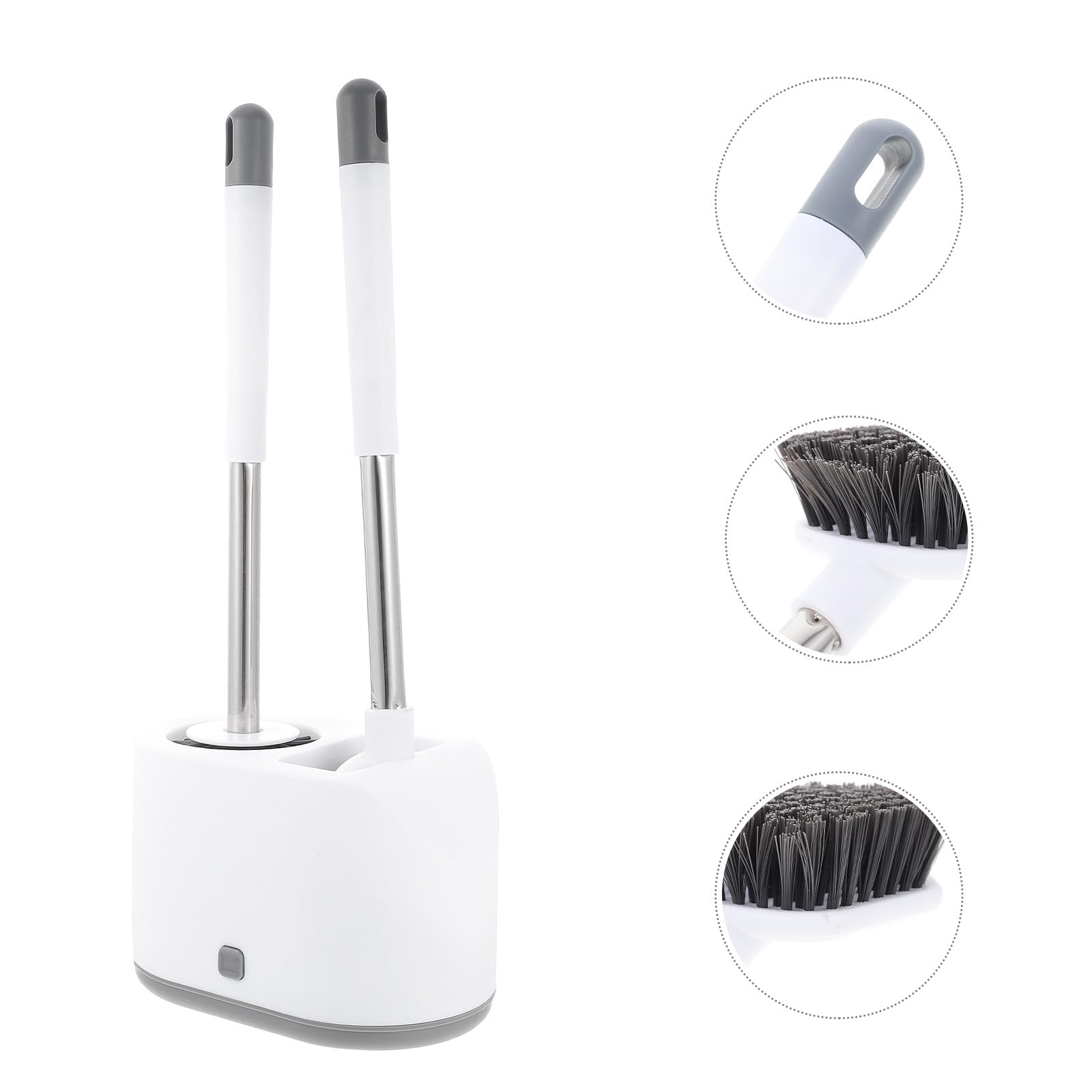 SUPVOX Juego de Cepillo de Baño y Base Estable Blanco Diseño Montado en Pared para Limpieza Profunda y Multifuncional del Inodoro
