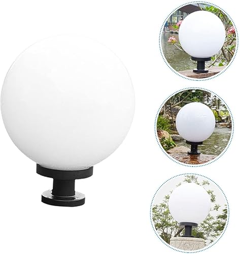 Vista 4 de Gadpiparty Poste de lámpara de acrílico con base para valla de patio, lámparas de araña, farol, farol, poste de luz de globo, lámparas al aire