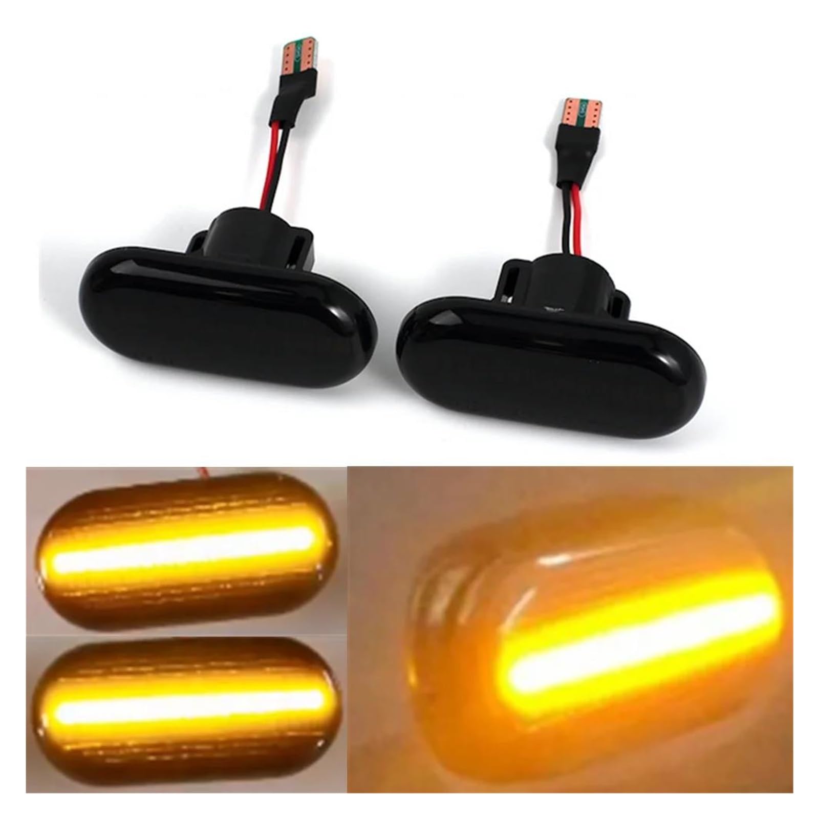 Generico Indicatore Laterale Indicatori direzione LED dinamici Lampeggiante sequenziale Per Clio Per Kangoo Per LAGUNA Per MEGANE Per TWINGO Per MASTER Luci Led(Smoked Black)