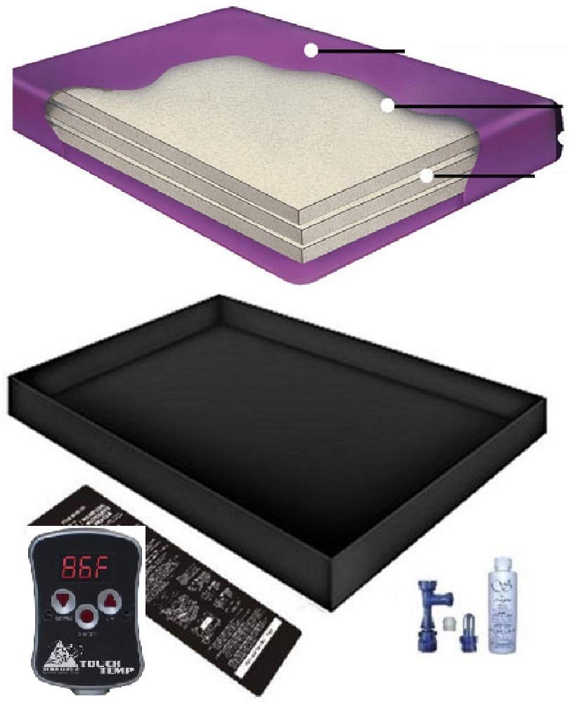 Boyd's 80% WAVELESS WATERBED Mattress/Liner/Digital Heater/Fill Drain/Conditioner KIT (Queen 60x84 Tranq3GT2)