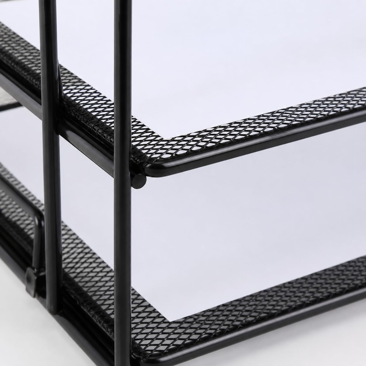 harayaa A4 Metall Ablage Briefordner Dokumentenregal Aktenorganizer Stabil Mehrfächer für Kanzlei Schreibtisch Büro, White