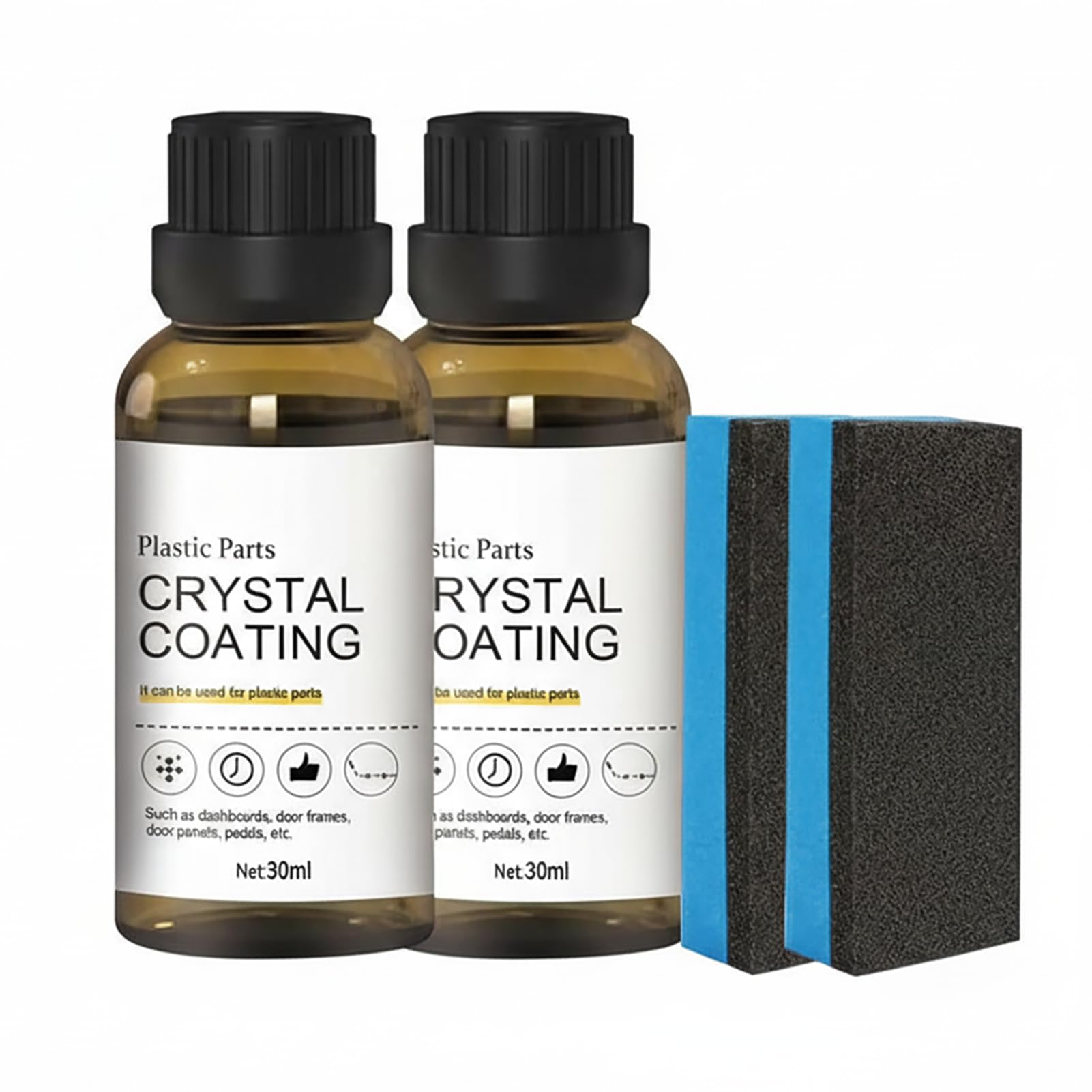 TERRIFI 2PCS Plastic Parts Crystal Coating, Long-Lasting Restorer and Refresher Agent, Crystal Coating for Car Plastic Parts, Restorer for Car