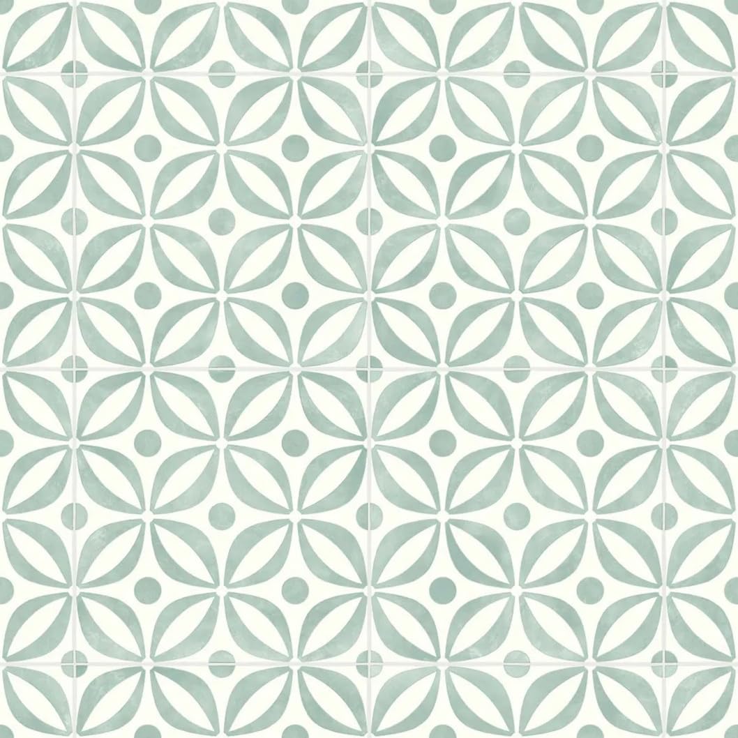 Geometric Spring Tile Effect Vinyl Flooring, slip resistant vinyl roll flooring for kitchen, bathroom, hallway, living space in 2, 3 and 4 metre widths (Portobello, 1m x 3m)