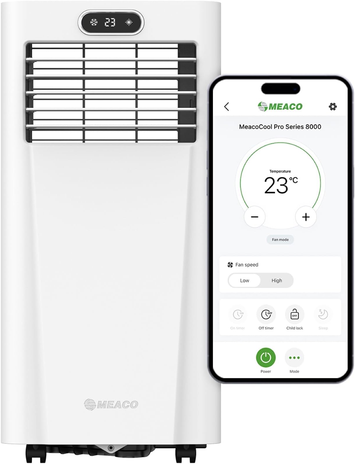 – Meaco MeacoCool Pro Series 8000 CH Portable Air Conditioner - Wi-Fi enabled with Meaco App, Low Energy, Low Noise, Free Flexible Window Kit
