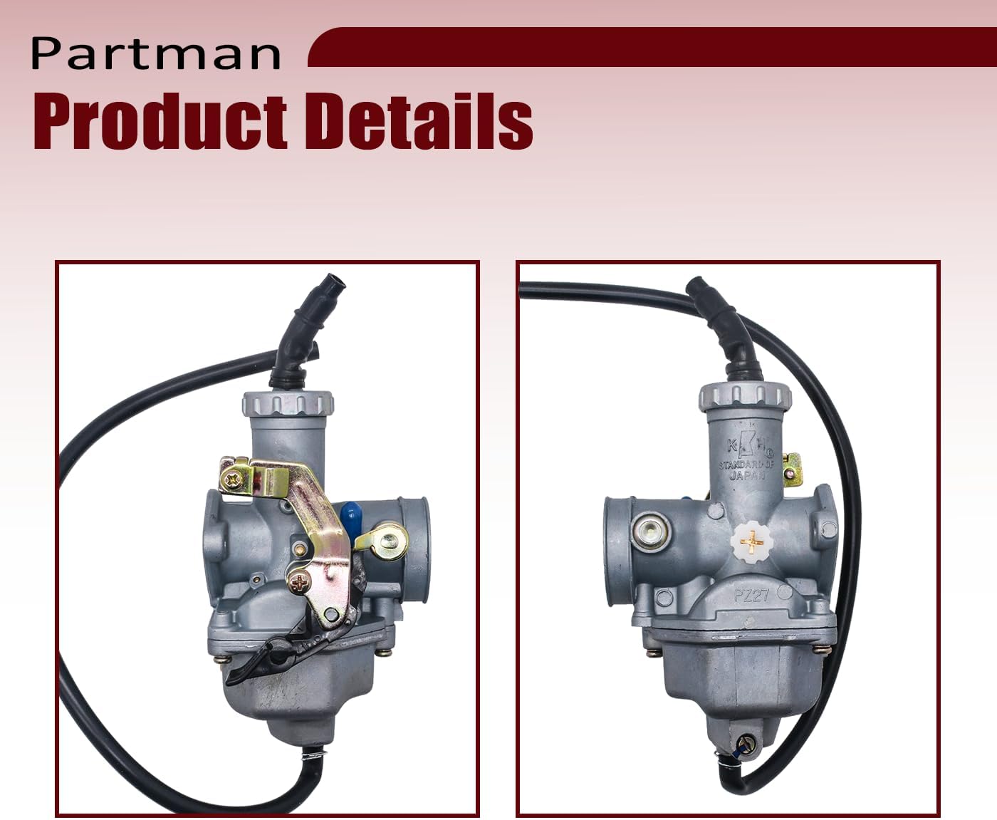Partman 16100-HN6-003 Carburetor Compatible with Honda TRX250EX TRX 250EX Sportrax 250 2001-2008 with Throttle Cab Air Filter
