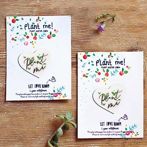Mixrug PMAFE50PM 50 Plantable Wildflower Party Favor Paper, Ecological Heart Shaped Babyshower Favors For Guests - Bridal Funeral Memorial Plantable Gifts No Cards thumb #4