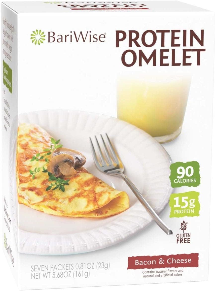 BariWise Protein Omelet, Bacon & Cheese - 90 Calories, 15g Protein, Gluten Free (7ct)