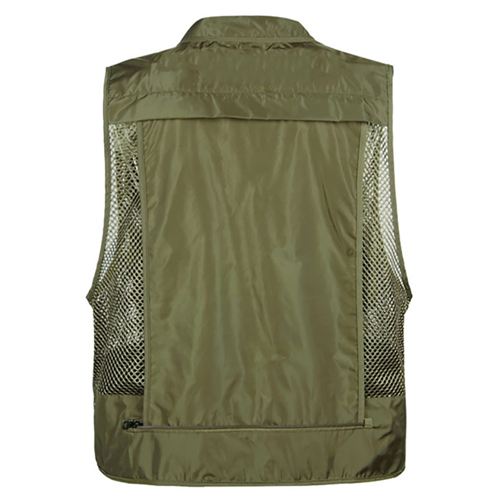 Mire Hommes Gilet de Pêche Respirant Photographie Gilet Camping Chasse Gilet Séchage Rapide L'été(Size:XL,Color:Vert)