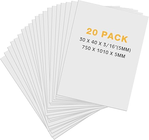 Tenceur 20 tableros grandes de espuma a granel, tablero de respaldo de núcleo de espuma de 316 pulgadas de grosor, tableros de póster de espuma para