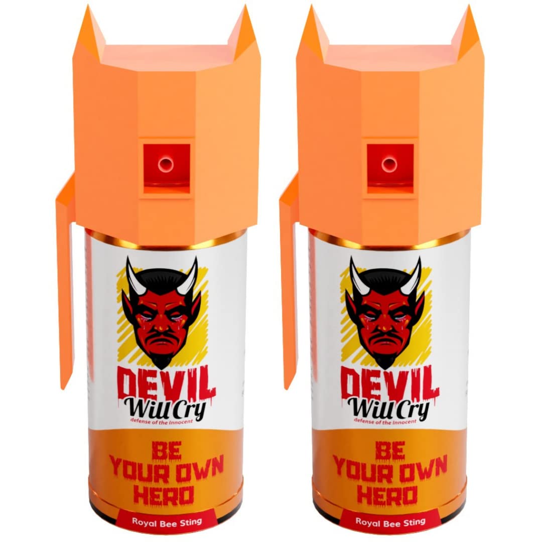 Pepper Spray for Women Safety Self Defence of Men, Girls and Elderly with Glass Breaker Cap and Holster 35G, Set of 2, Orange-image-28