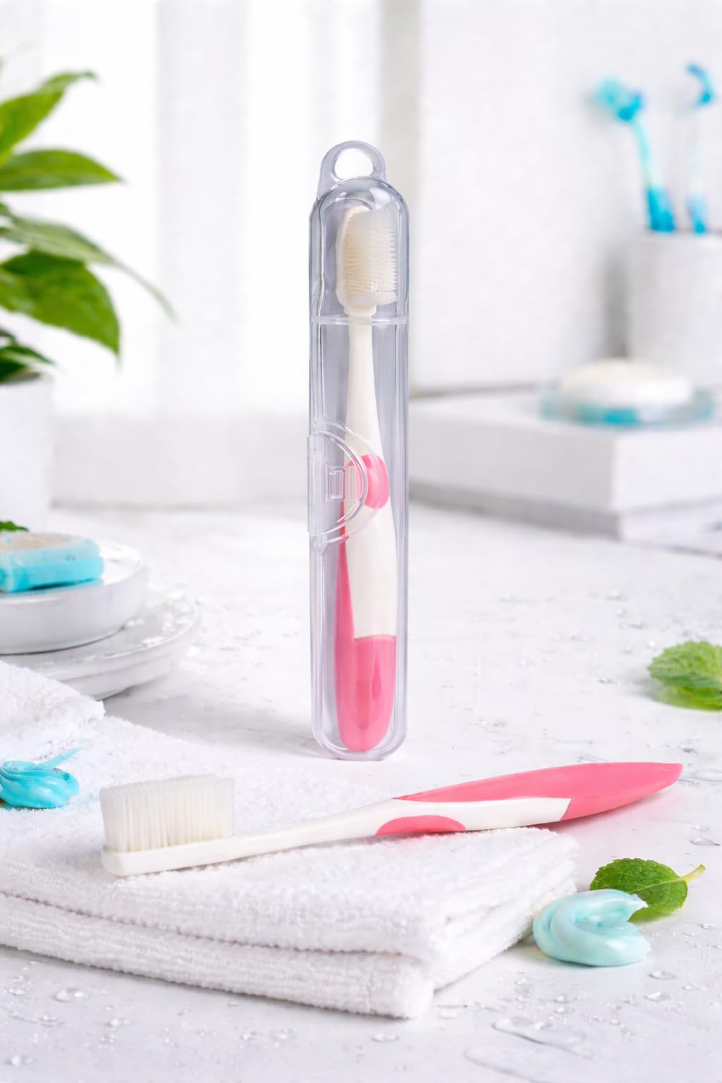 Ultra Soft Bristle Toothbrush for Adults with Antibacterial Travel Case | Extra Soft Manual Toothbrush for Sensitive Teeth & Gums (Multicolor)-image-18