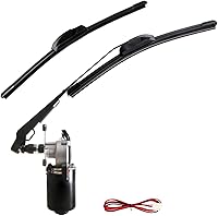 Vista 2 de Kit de limpiaparabrisas universal UTV de 12 V, compatible con la mayoría de UTV RZR Ranger 570 900 1000, Defender Pro 2020, motor de 90 grados con 1