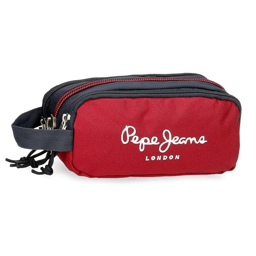 Pepe Jeans Clark Estuche Triple Rojo 22x10x9 cms Poliéster
