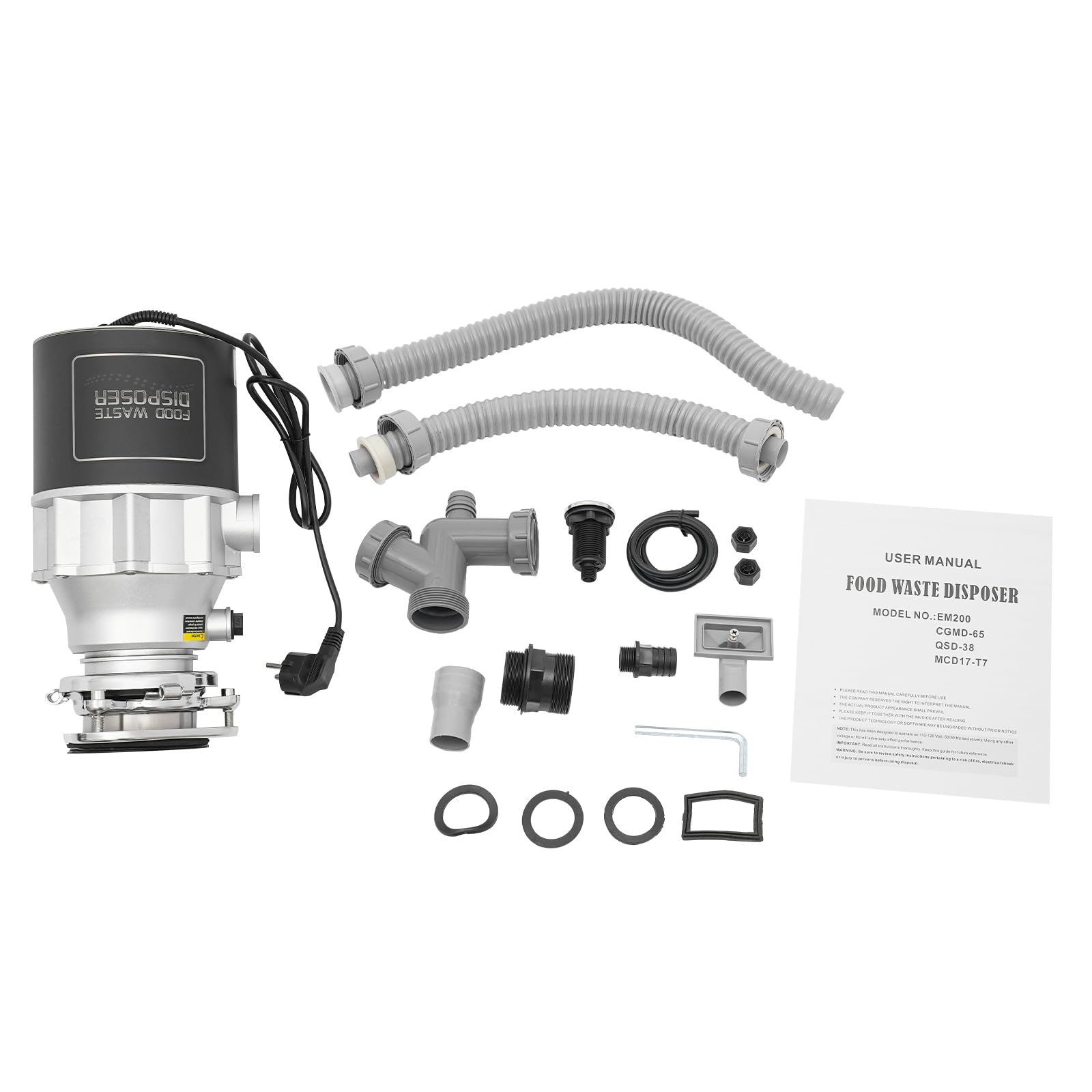 Trituratore per Lavello da Cucina 560W Trituradora de Basura de Cocina de Acero Inoxidable 1.15L 3600rpm Apertura 90mm Procesa Cáscaras de Fruta y Huesos Pequeños para Hogar