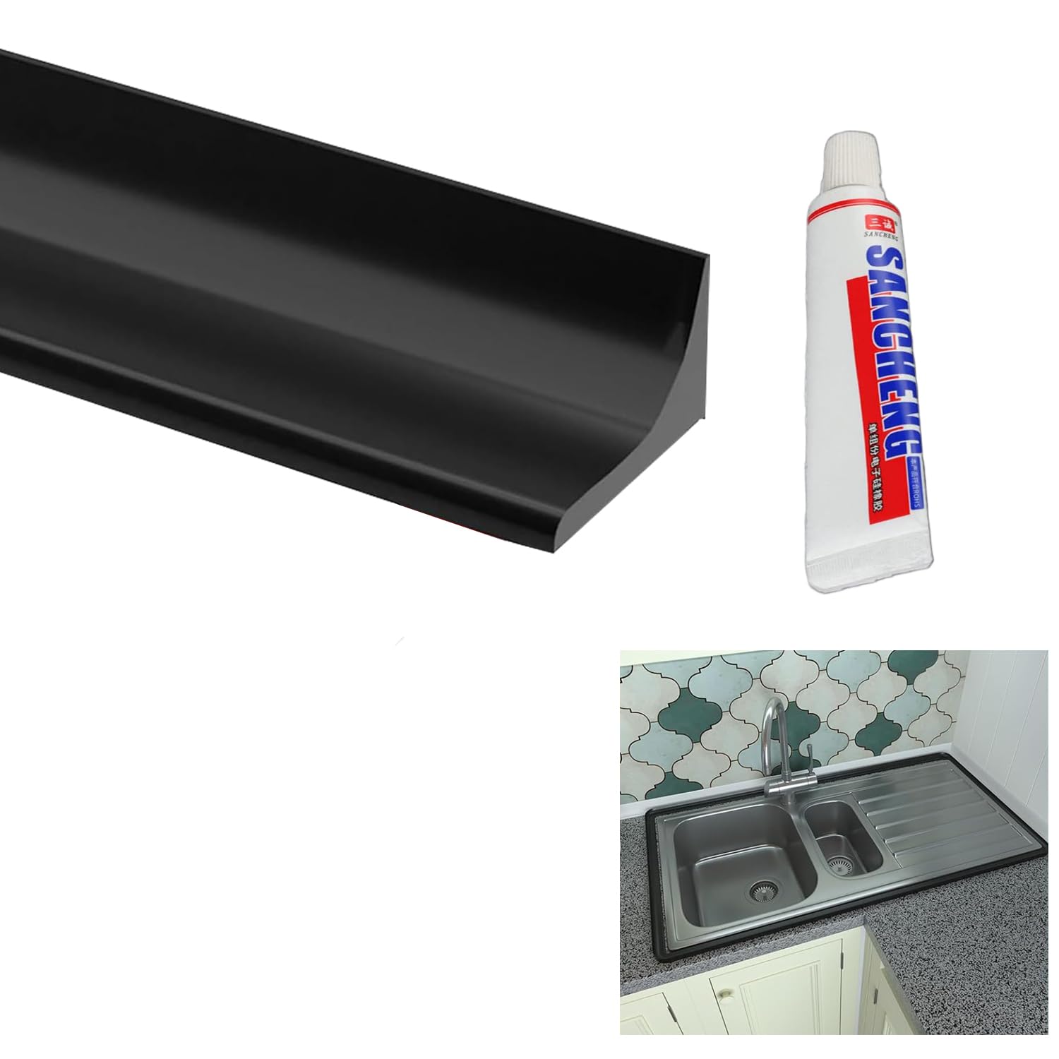 Selbstklebende Silikon-Duschschwelle – Transparent, 100 Cm, Wasserdicht Für Badezimmer & Küche