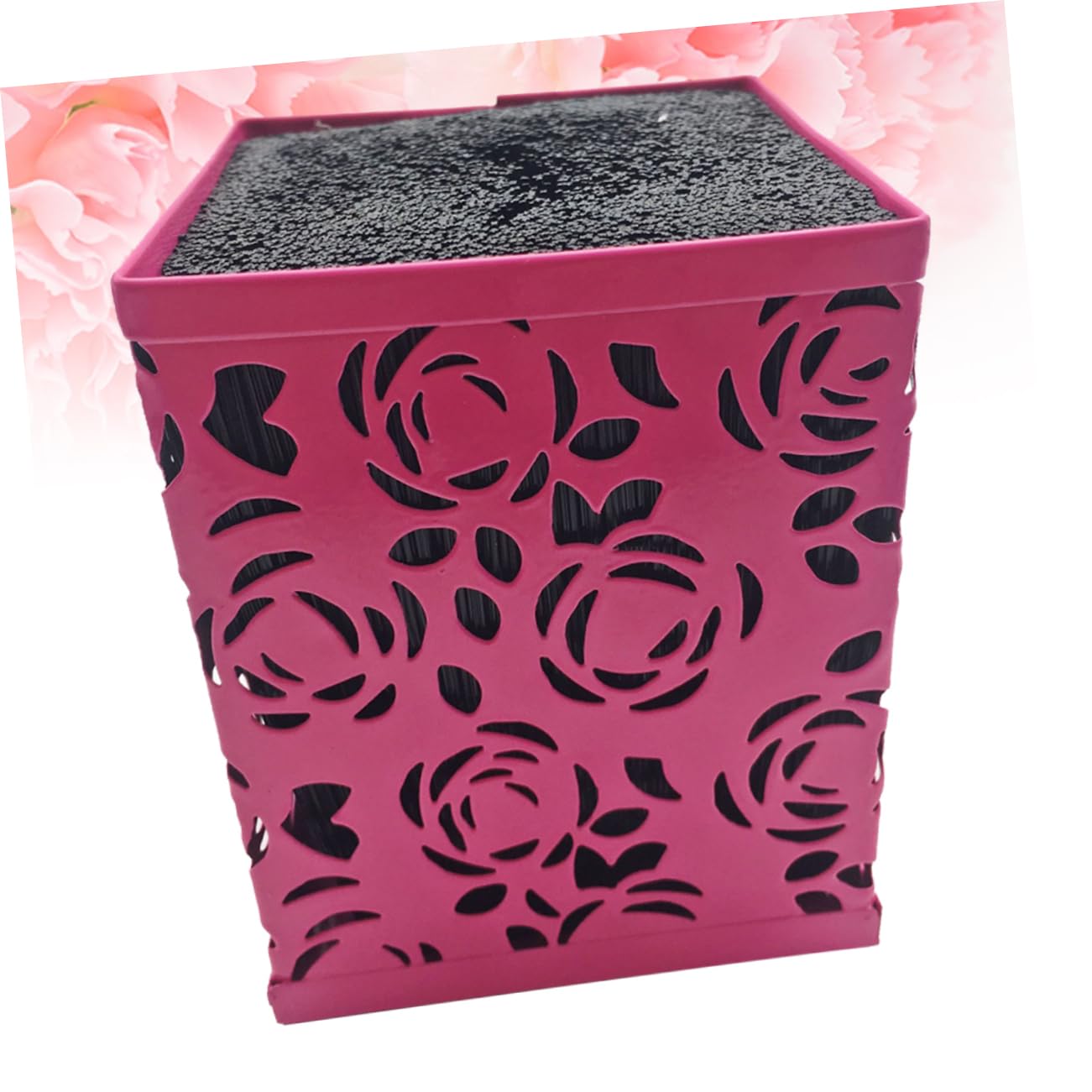 WOFASHPURET Hairdressing Tools Organizer Capacity Slot Scissors Holder for Combs Clips Scissors Stylish Rosy Design for Home Salon Use