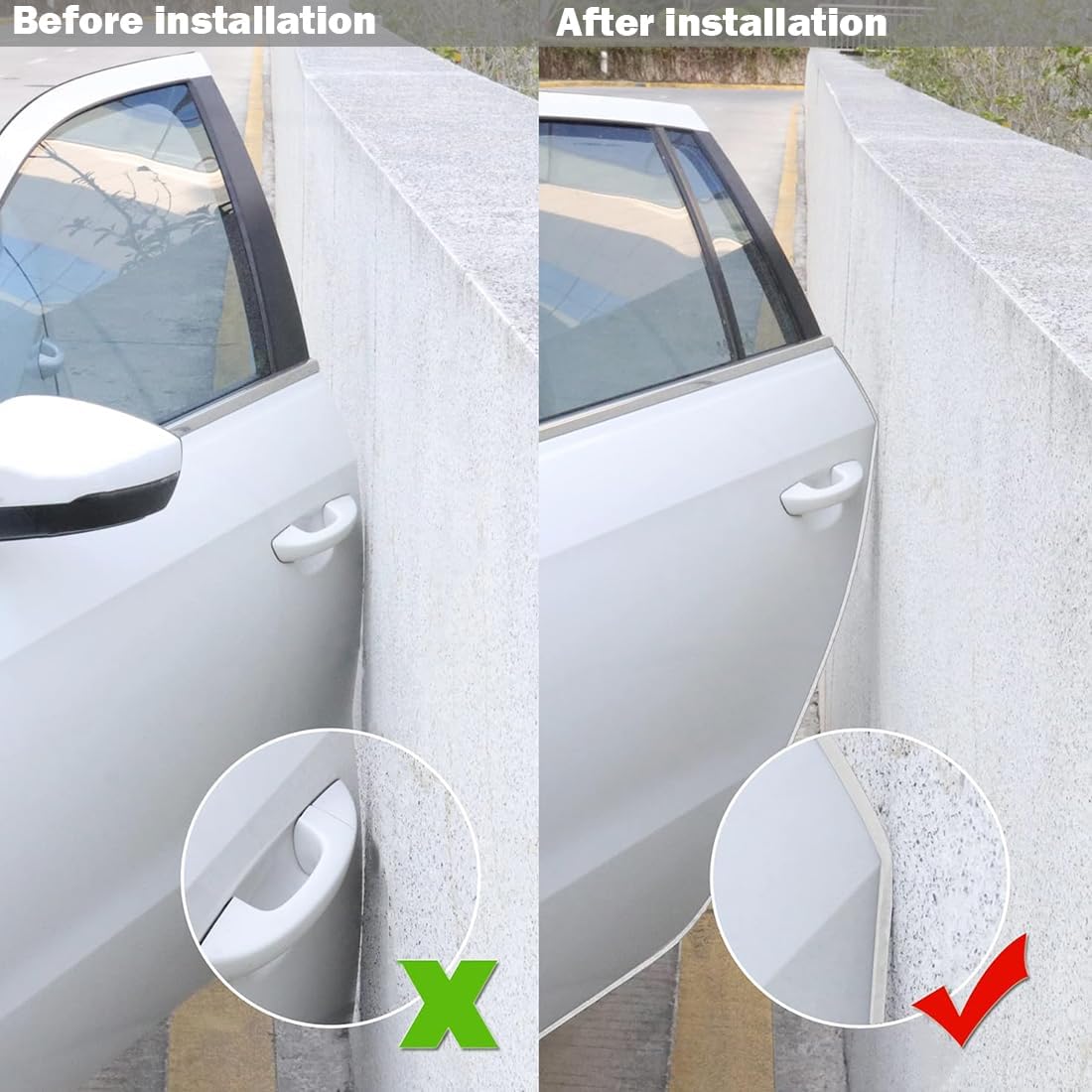 Car Door Edge Guards,16.4Ft (5M) Universal Rubber U Shape Edge Trim,Car Door Protector Edge,No Glue Automotive Door Edge Guard,Automotive Trim,for Cars,Bread car,SUV (White)