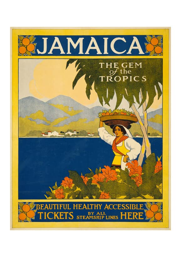 Affiche voyage Jamaïque encadrée format moyen poster mat mural