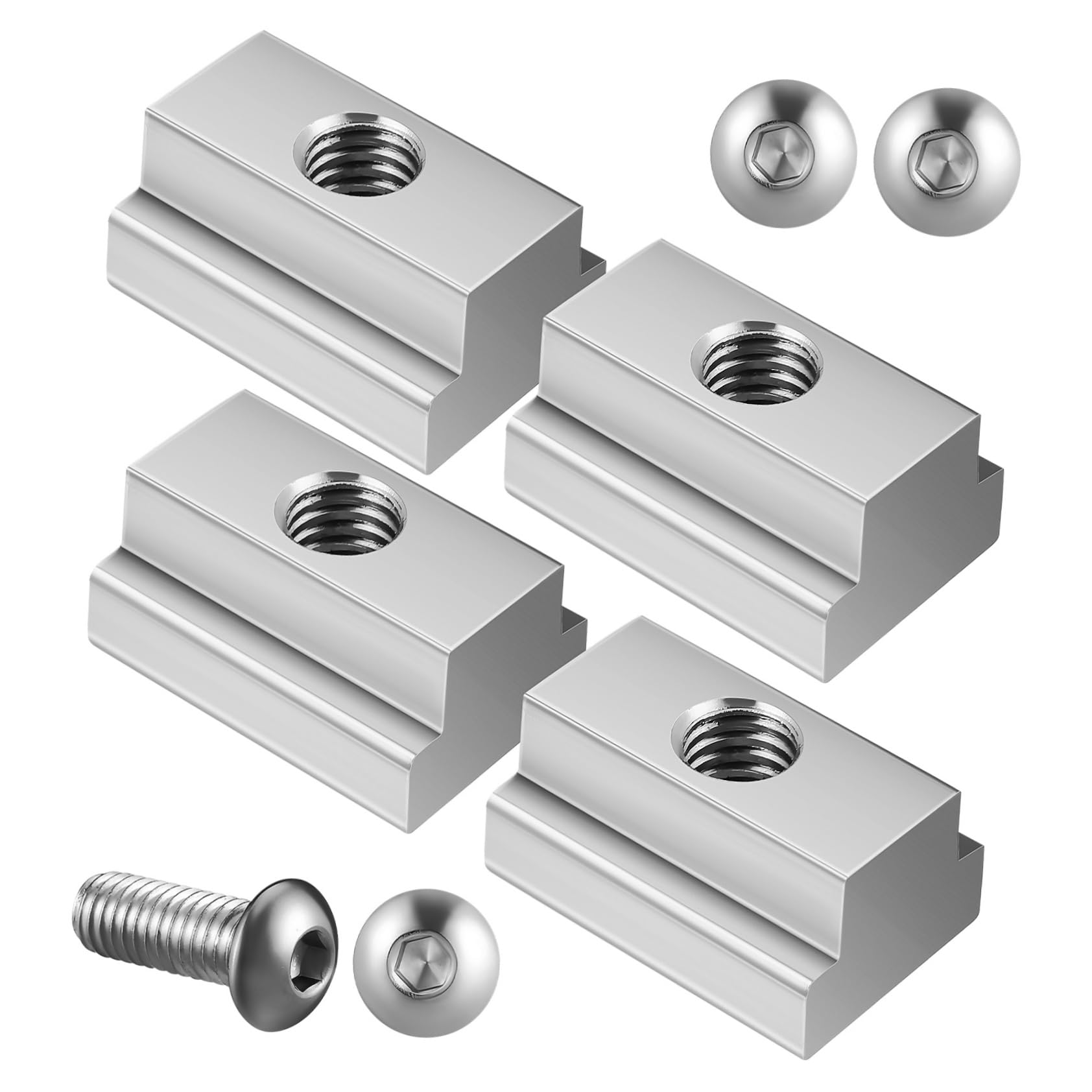 HAPINARY 4pcs Stainless Steel Truck Bed Rail Fasteners Precision Slot Nut for Pickup Truck Bed Accessories