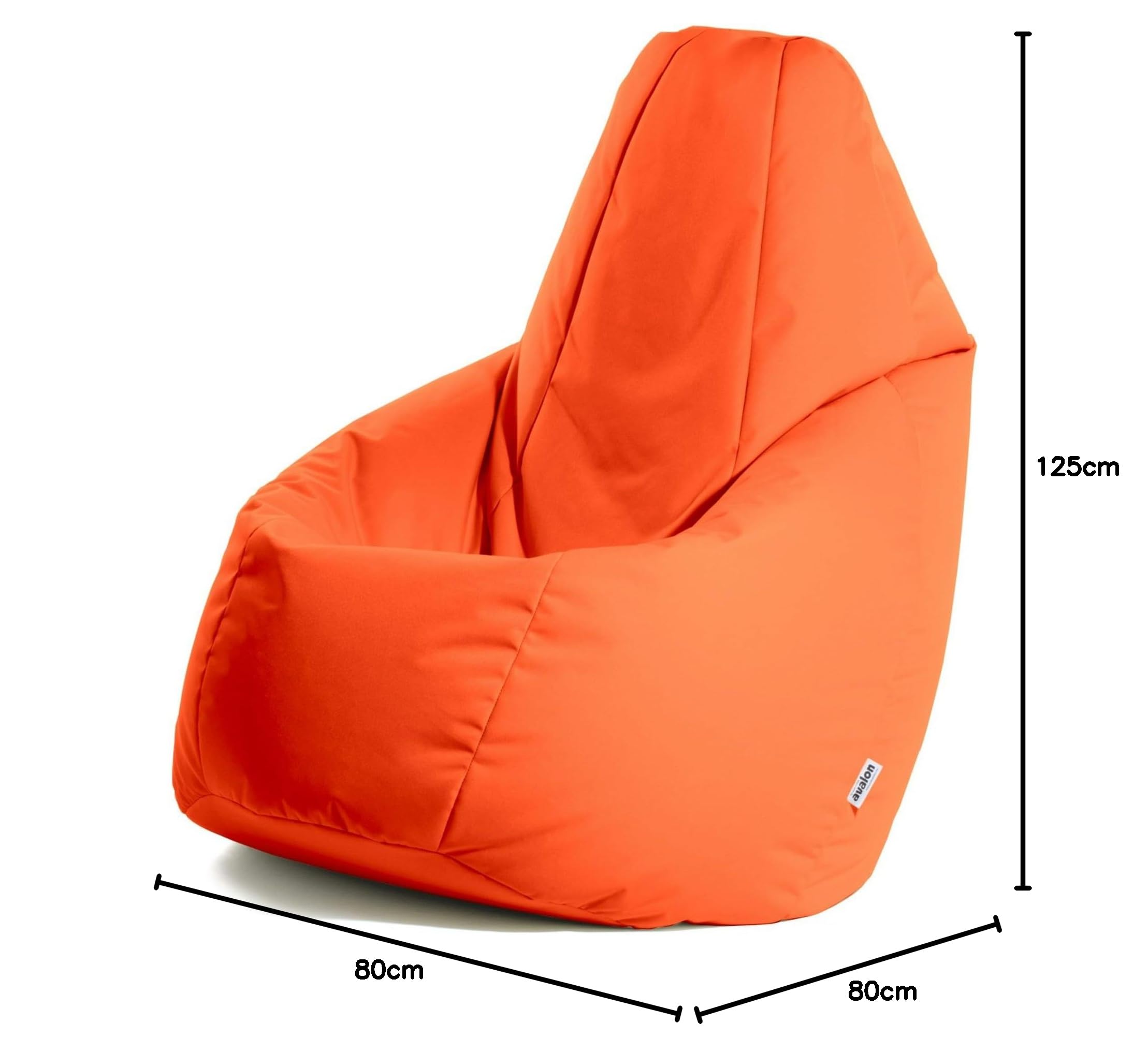 Avalon - Puff Poltrona Sacco Grande L Jive Deluxe Sfoderabile, Pouf Sacco di Qualità Sartoriale, Bean Bag per Sedersi Ergonomico, Tessuto Antistrappo Impermeabile, Made in Italy(80x125cm-Arancio)