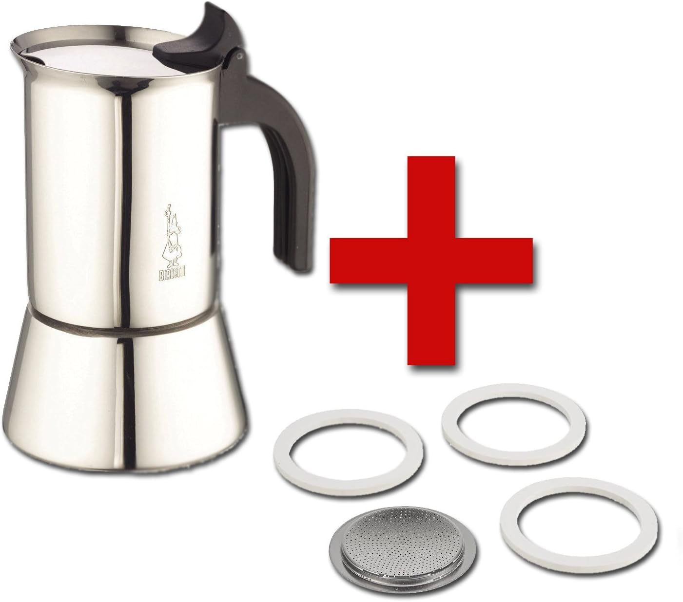 Bialetti Venus Stovetop Percolator 6Cup Stainless Steel and Replacement filter