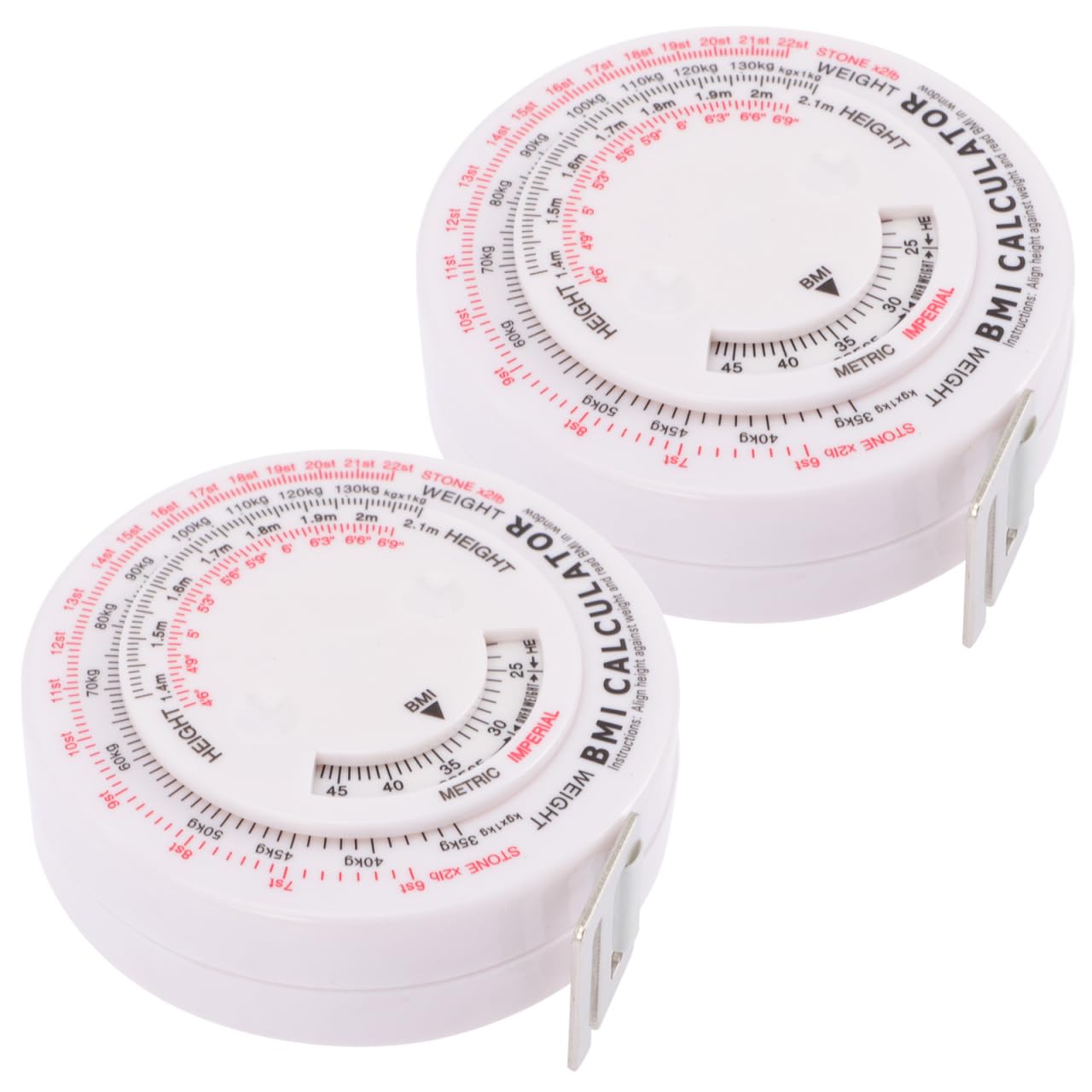 UKCOCO Métricas para Cuerpo: 2 piezas 150 cm Cinta Metrica Costura Cinta Métrica Retráctil para Costura de Tela Cintura Sujetador Cuerpo Circunferencia Cabeza