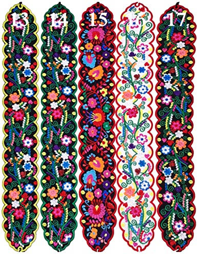 YZXDORWJ Women Embrodiered Mexican Belt for Dress Boho Floral Traditional Fiesta Party Sash4