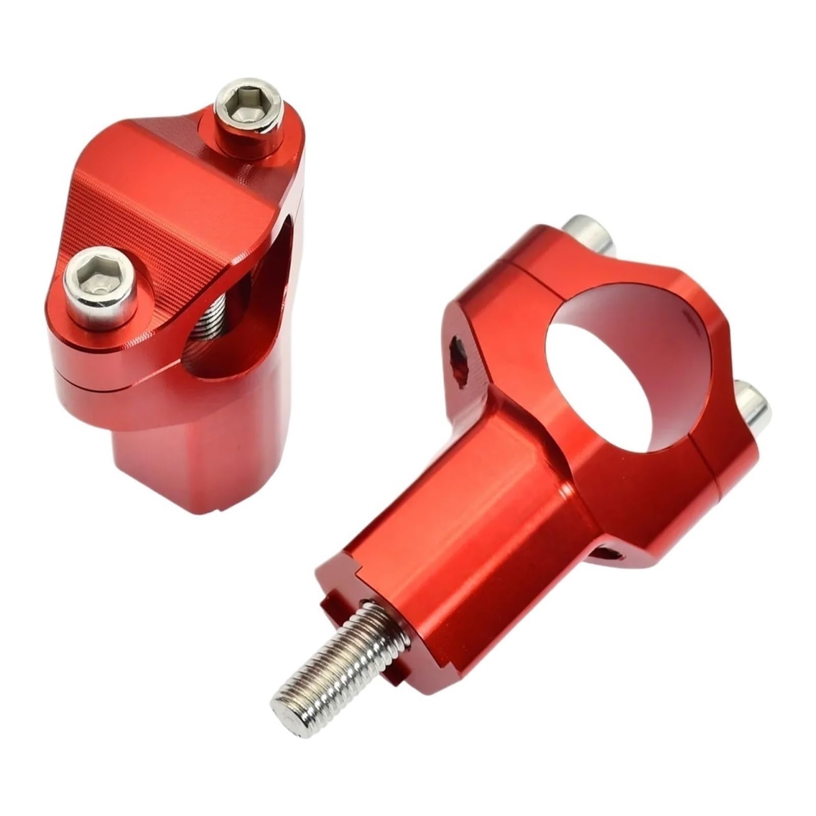 KWEZ Motorcycle 55mm CNC Handlebar Riser Bar Clamp Mount Fit For SX(Red)