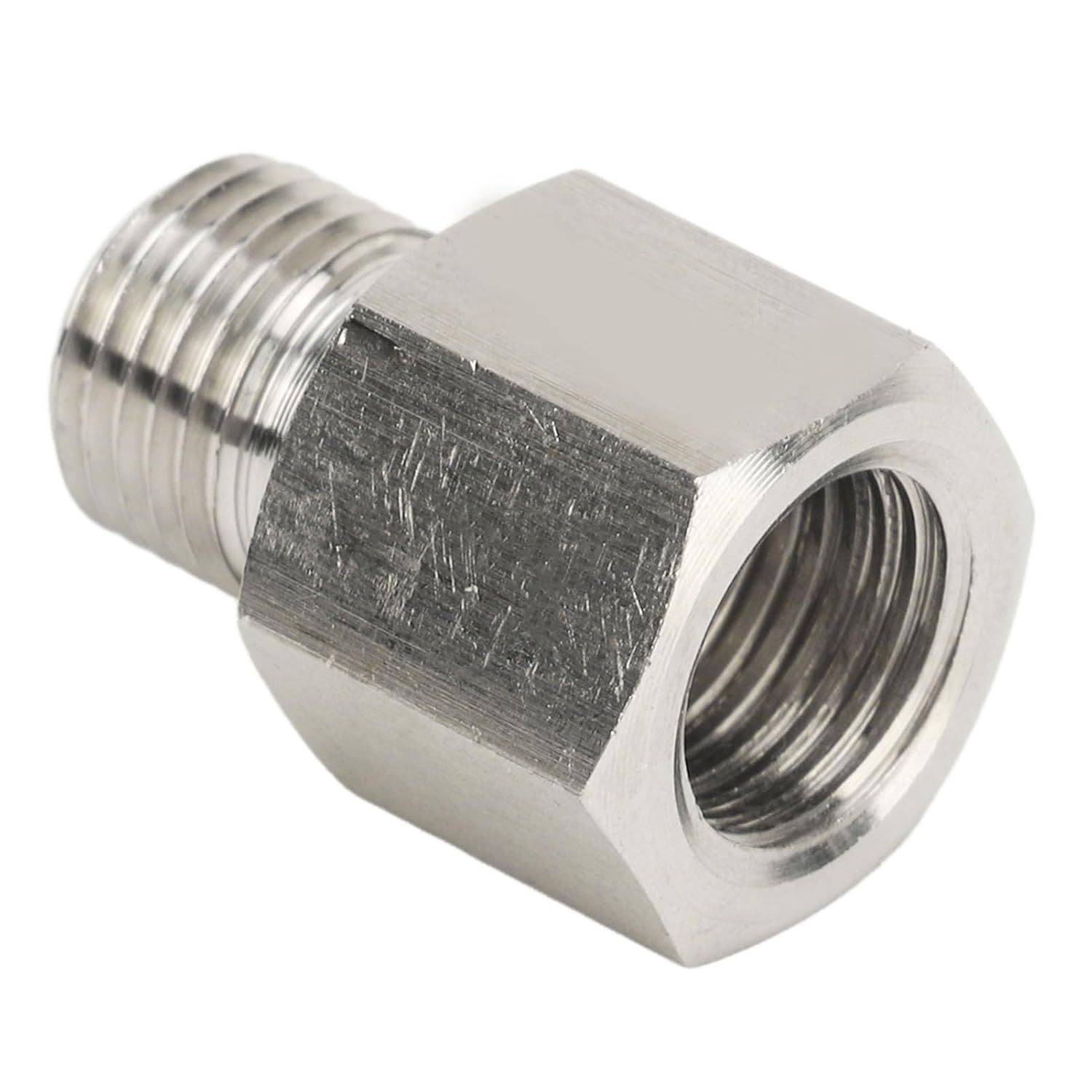 Gauge Sender Adapter 1/8in NPT Female to M10 x1.0 Male Oil Reducer Adapter | Stainless Steel Pressure Gauge Adapter with Washer