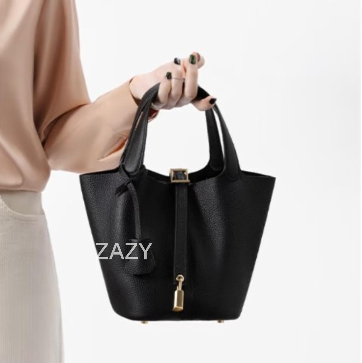 Amazon | [ZAZY] トートバッグ レディース 本革 ハンドバッグ キューブ