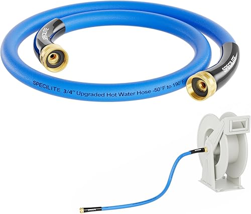 Miniatura 11 de SPECILITE Manguera de Agua para Jardín Caliente/Fría 150 pies x 3/4 pulgadas, -50℉ a 190℉, Resistente, Flexible, Resistencia a Explosión 605 Psi,