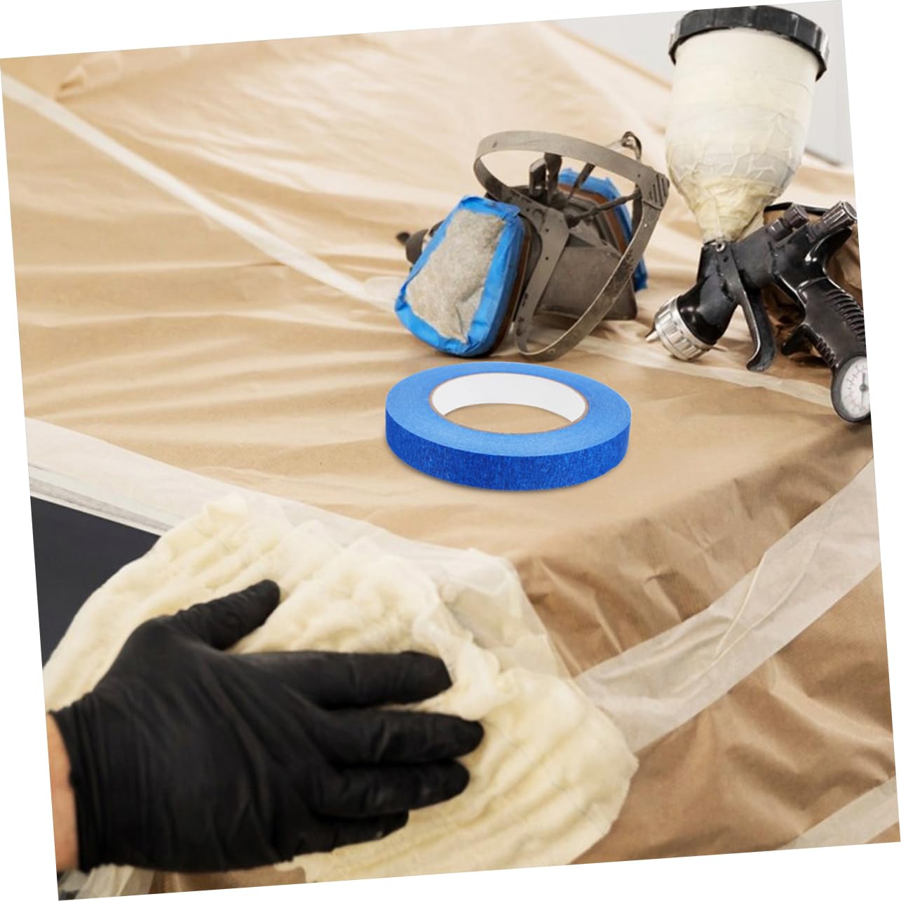 HAPINARY 4 Rolls Automotive Painting Tape of Masking Tape Easy Removal Thin Adhesive for Projects Professional Use Adheres to Surfaces