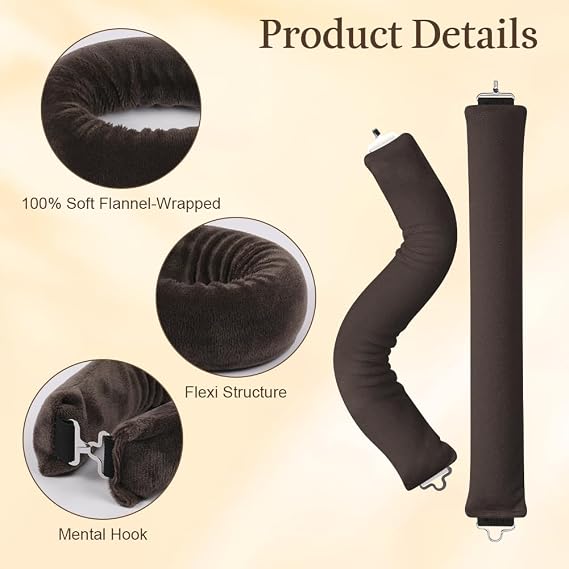 AOOWU 4PCS Heatless Curling Rods, Heatless Blowout Rods with Satin Silk Bonnet and Square Scarf, Overnight No Heat Hair Rollers, Flexi Bars with Hooks, Heat Free Curling Iron for All Hair Types
