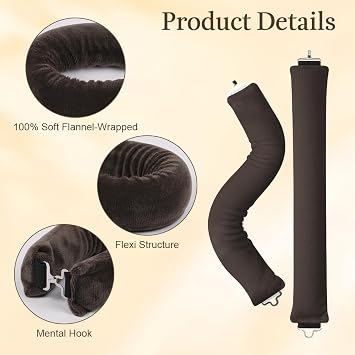 AOOWU 4PCS Heatless Curling Rods, Heatless Blowout Rods with Satin Silk Bonnet and Square Scarf, Overnight No Heat Hair Rollers, Flexi Bars with Hooks, Heat Free Curling Iron for All Hair Types